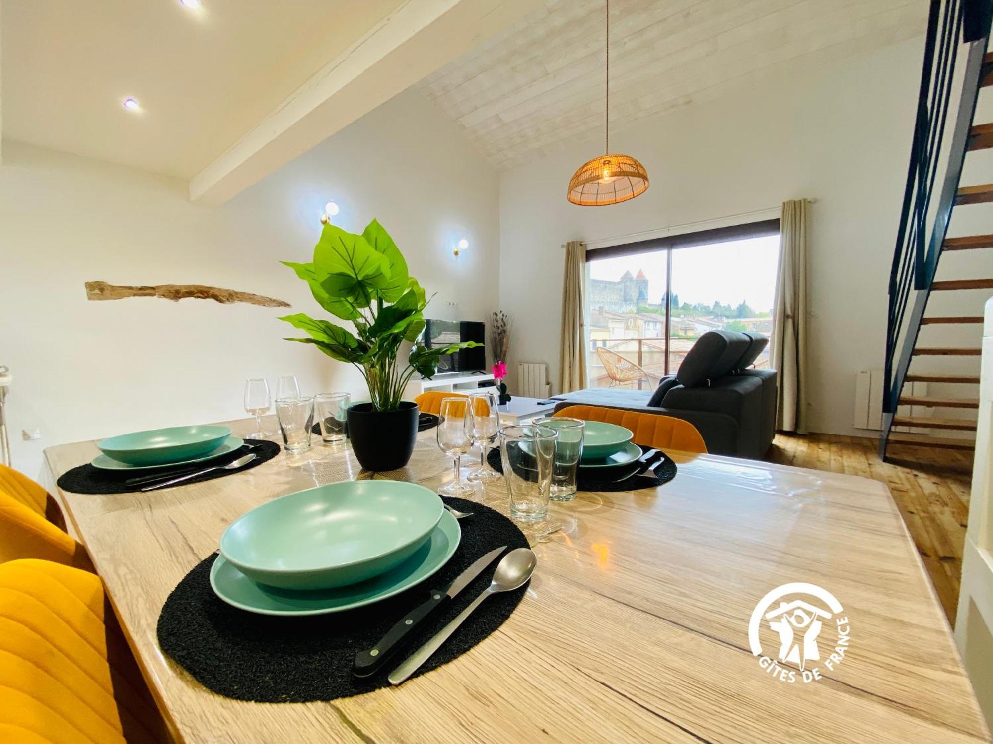 Loft Cocon Climatise - Imprenable Vue Sur Le Chateau Comtal Carcassonne Exterior foto